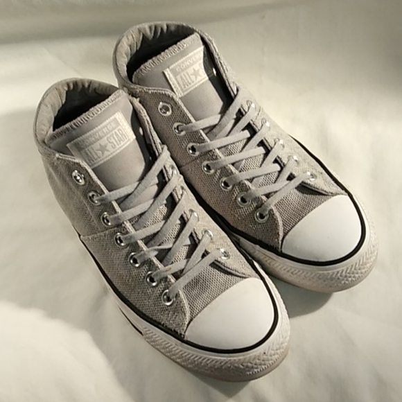 grey mid top converse
